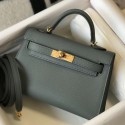 Hermes Kelly Mini II Handbag In Vert Amande Epsom Leather QY01029