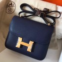 Hermes Mini Constance 18cm Sapphire Epsom Bag QY01773