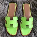 Hermes Oran Sandals In Apple Green Lizard Leather QY00559