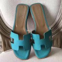 Hermes Oran Sandals In Lagon Epsom Leather QY01188