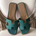 Hermes Oran Sandals In Malachite Epsom Leather QY00168