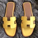 Hermes Oran Sandals In Yellow Swift Leather QY02171