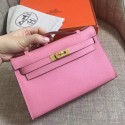 Hermes Pink Epsom Kelly Pochette Handmade Bag QY02388