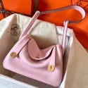 Hermes Pink Lindy 26cm Clemence Handmade Bag QY01769