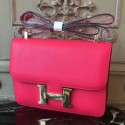 Hermes Red Constance MM 24cm Epsom Leather Handbag QY00874