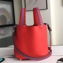 Hermes Red Picotin Lock 18cm Bag With Braided Handles QY00497