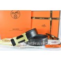 Hermes Reversible Belt Black/Black Snake Stripe Leather With 18K Gold H Buckle QY00047