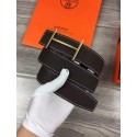 Hermes Reversible Belt Black Togo Calfskin With 18k Gold H Buckle QY01555