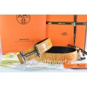 Hermes Reversible Belt Orange/Black Crocodile Stripe Leather With18K Silver H au Carre Buckle QY00181