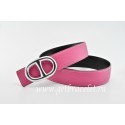 Hermes Reversible Belt Pink/Black Anchor Chain Togo Calfskin With 18k Silver Buckle QY00557