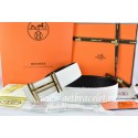 Hermes Reversible Belt White/Black Togo Calfskin With 18k Gold Double H Buckle QY00049