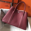 Hermes Ruby Clemence Garden Party 30cm Handmade Bag QY00376