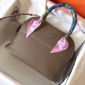 Hermes Taupe Clemence Bolide 27cm Handmade Bag QY02070