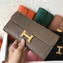 Hermes Taupe Epsom Constance Long Wallet QY00622