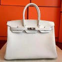 Hermes White Clemence Birkin 35cm Handmade Bag QY00755