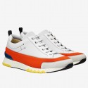 Hermes White/Orange Rapid Sneakers QY00836