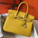 Hermes Yellow Clemence Birkin 30cm Handbag QY01761