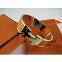 Hermes Yellow Enamel Clic H Bracelet Narrow Width (18mm) In Gold QY01904