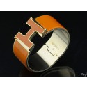Hermes Yellow Enamel Clic H Bracelet Narrow Width (33mm) In Gold QY01475