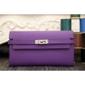 High Quality Hermes Kelly Longue Wallet In Purple Epsom Leather QY02133