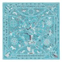 High Quality Replica Hermes Turquoise Peuple du Vent Bandana Shawl QY02283