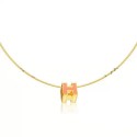 Imitation AAA Hermes Cage d’H Necklace Red in Lacquer Yellow Gold QY02325