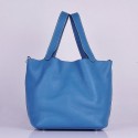 Imitation Cheap Hermes Picotin Lock Bag In Blue Leather QY01227