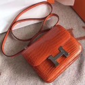 Imitation Hermes Constance 24cm Orange Porosus Crocodile QY01293