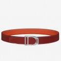 Imitation Hermes Etrier Buckle Belt &amp; Orange Clemence 32 MM Strap QY01875