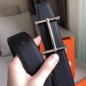 Imitation Hermes H d’Ancre Reversible Belt In Black/Ardoise Leather QY00877