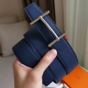 Imitation Hermes H d’Ancre Reversible Belt In Indigo/Black Epsom Leather QY01134