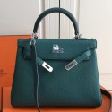 Imitation Hermes Malachite Clemence Kelly 25cm PHW Bag QY01062