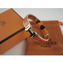 Imitation Hermes Orange Enamel Clic H Bracelet Narrow Width (12mm) In Gold QY00829