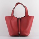 Imitation Hermes Picotin Lock Bag In Red Leather QY01887