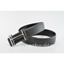 Imitation Hermes Reversible Belt Black/Black H au Carre Togo Calfskin With 18k Silver Buckle QY00944