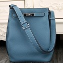 Imitation Hermes So Kelly 22cm Bag In Jean Blue Leather QY00194