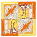 Imitation Hermes Yellow Grand Manege A Jouets Shawl 140cm QY02373