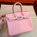 Knockoff Best Hermes Pink Clemence Birkin 25cm Handmade Bag QY02280