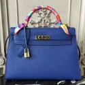 Knockoff Hermes Blue Electric Epsom Kelly 32cm Sellier Bag QY00800