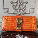 Knockoff Hermes Medor Clutch Bag In Orange Crocodile Leather QY00335