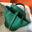 Luxury Hermes Vert Vertigo Picotin Lock MM 22cm Handmade Bag QY01041
