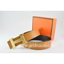 Quality Hermes Reversible Belt Light Coffe/Black Togo Calfskin With 18k Drawbench Gold H Buckle QY01166