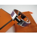 Replica Best Hermes Purple Enamel Clic H Bracelet Narrow Width (18mm) In Silver QY01879