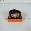Replica Cheap Hermes Rivale Double Wrap Bracelet Black Gold QY00028