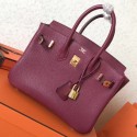 Replica Cheap Hermes Ruby Clemence Birkin 25cm Handmade Bag QY00840