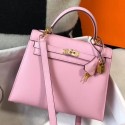 Replica Fashion Hermes Mauve Sylvestre Epsom Kelly 25cm Sellier Handbag GHW QY01630