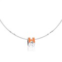 Replica Hermes Cage d’H Necklace Orange in Lacquer With Gold QY00391