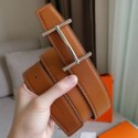 Replica Hermes H d’Ancre Reversible Belt In Gold/Red Epsom Leather QY01472