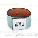 Replica Hermes Kelly Dog Bracelet Blue With Silver QY00033