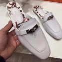 Replica Hermes Oz Mule In White Calfskin Leather QY02159